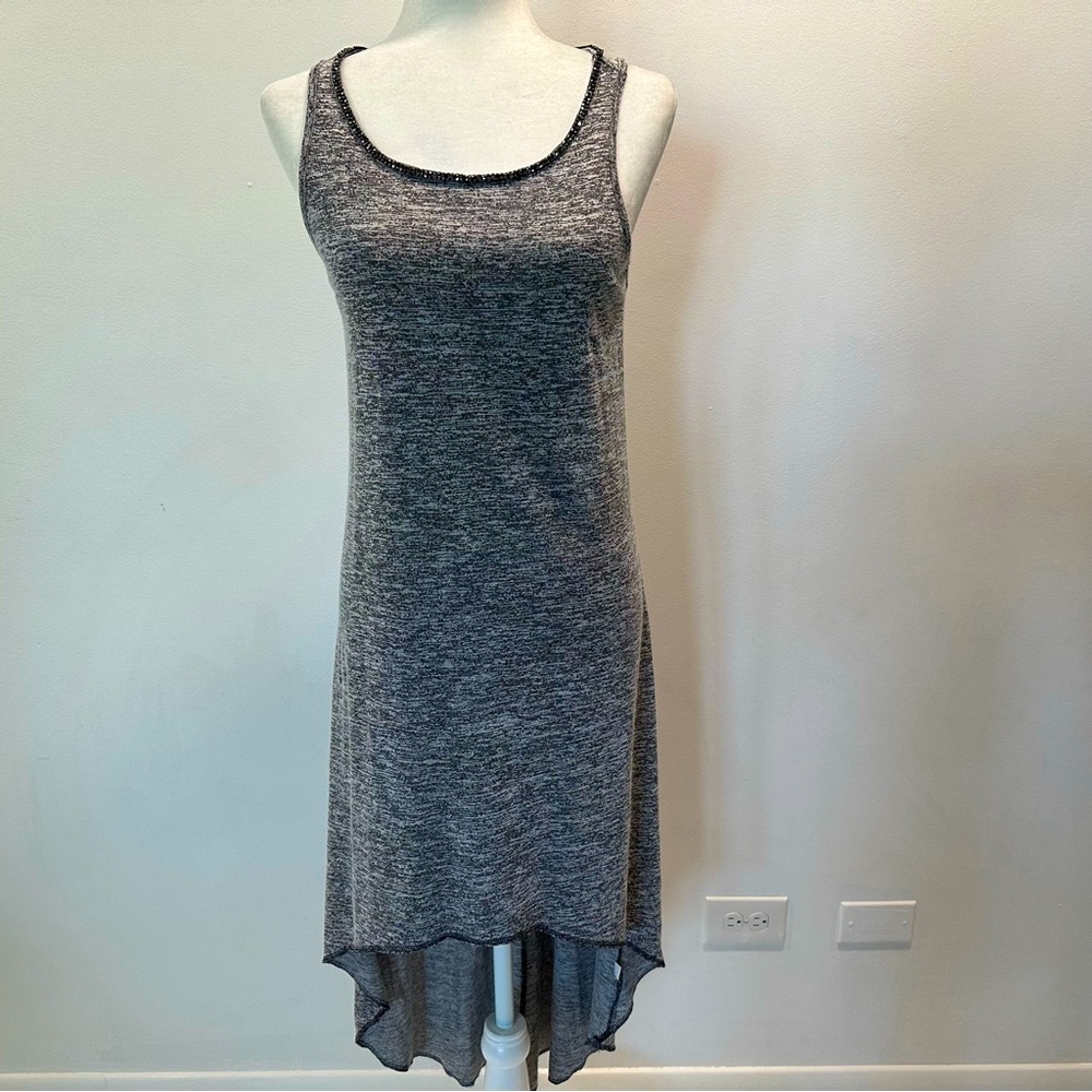 Juicy Couture Bling Rhinestone Neckline Jersey Knit High Low Dress Women Size M